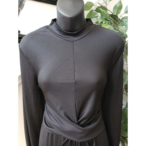 Forever 21 2 Piece Top & Pants Womens Size OX Black Knit Long Sleeve Drawstring - Picture 13 of 15